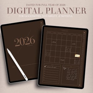 2026 Digital Planner: Minimalist iPad Goodnotes Notability Planner (PDF Download)