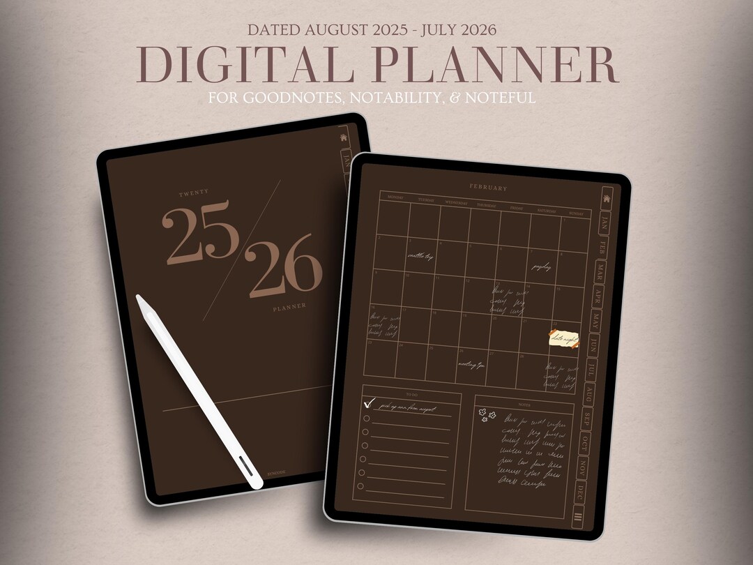 2025 2026 Digital Planner, iPad Planner, Goodnotes Hyperlinked Planner ...