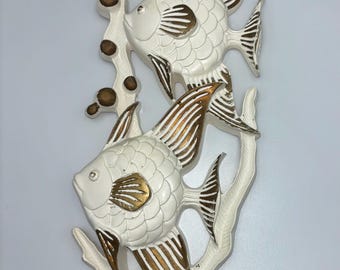 Vintage Miller Studio 1977 Chalkware Fish Wall Art