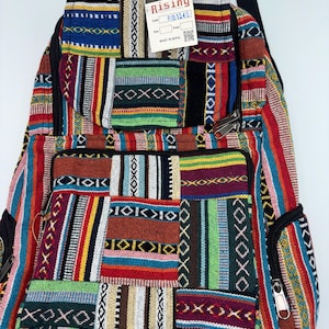 Rising International Baumwoll-Patchwork-Rucksack - Neu mit Etikett - made in Napal