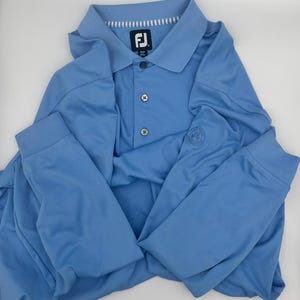 FootJoy Men’s Long Sleeve Polo - Blue, Size XL