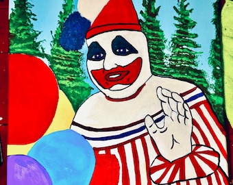 Pogo the Clown Horror Art Print – op ware misdaad geïnspireerde wanddecoratie, macabere verzamelschildering