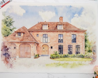 Home Portrait, House Painting, Housewarming Gift, Our First Home Sign, Home Sweet Home Sign, Watercolor Home, House Portrait, Realtor Gift