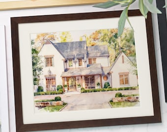 Custom Hand-Painted Home Portrait,Custom House Painting, Housewarming Gift,Our First Home Sign, Home Sweet Home Sign, Watercolor Home