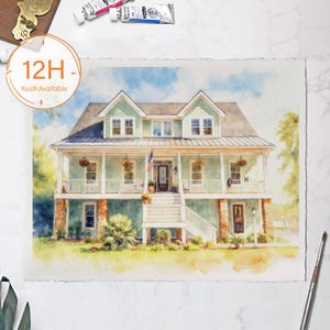 Custom House Painting,Custom Watercolor Home,Housewarming Gift,Our First Home Sign,Home Sweet Home Sign,First Home Gift