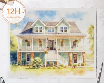 Custom House Painting,Custom Watercolor Home,Housewarming Gift,Our First Home Sign,Home Sweet Home Sign,First Home Gift