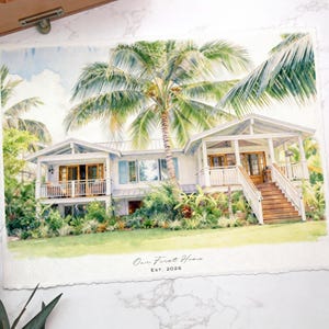 Custom House Painting, Watercolor Home,Housewarming Gift,Our First Home Sign,Home Portrait,Home Sweet Home Sign,First Home Gift,Realtor Gift
