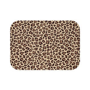 Wild Style Leopard Print Bath Mat, Animal Print Bathroom Decor, Soft Non-Slip Rug, Stylish Home Accessories, Gift for Animal Lovers