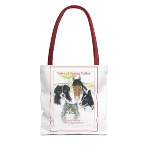 Pet Lover&#39;s Tote Bag, Dog and Cat Bag, Gifts for Animal Lovers, Tote for Pet Owners, Spring Valley Design, Unique Animal Art Bag