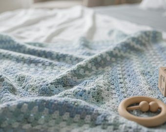 Patrón fácil de manta de bebé a crochet, crochet, manta de bebé hecha a mano a crochet, bebé, cuadrado de abuela, tutorial de crochet, regalo DIY, descarga fácil de PDF