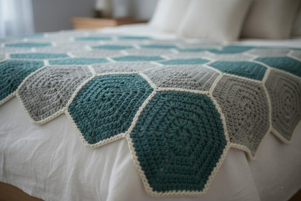 38 Hexagon Blanket Crochet Patterns for Cozy Throws, Baby Blankets, and Retro Home Decor 36 Hexagon Crochet Blanket