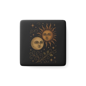 Celestial Sun & Moon Porcelain Magnet
