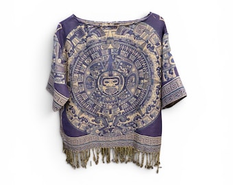 Woven Aztec calendar t-shirt