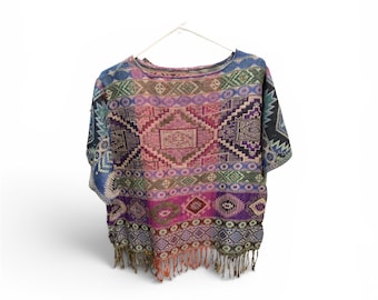 Woven tribal pattern blouse