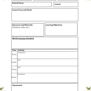 Printable Lesson Plan Template | Printable Teacher Planner (PDF ...