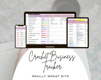 Planner di progetti all'uncinetto / Tracker per piccole imprese / Fogli Google per chi lavora all'uncinetto