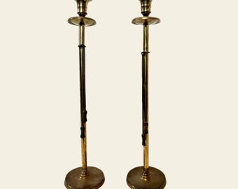 Brass Candle Stick Holders w/Tassel - Set of 2