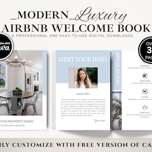Airbnb Welcome Book, Editable Host Guide, Guest Information Binder, Vacation Rental House Manual, Digital Download for Hosts