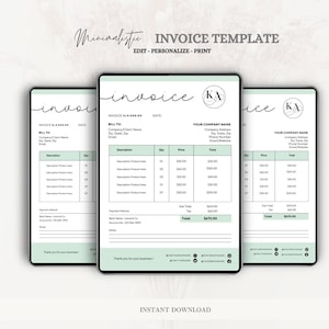 Customizable Business Invoice Template | Editable Canva Invoice for Small Business & Freelancers | Clean Modern Design | Digital Download