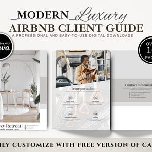 Airbnb Welcome Book Canva Template, Editable Host Guide, Guest Information Binder, Vacation Rental Welcome Packet, Digital Download