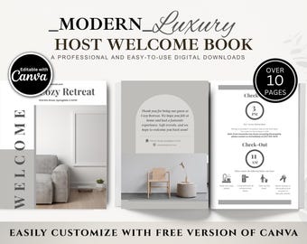 Airbnb Host Welcome Book, Editable Guest Guide, Vacation Rental House Manual, Printable Host Binder, Digital Download Template