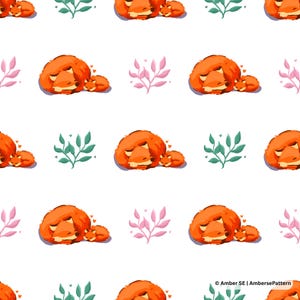 Cute Fox Seamless Pattern | Woodland Animal Digital Paper | Cozy Forest Pattern | Kawaii Animal Printable | Fabric Design