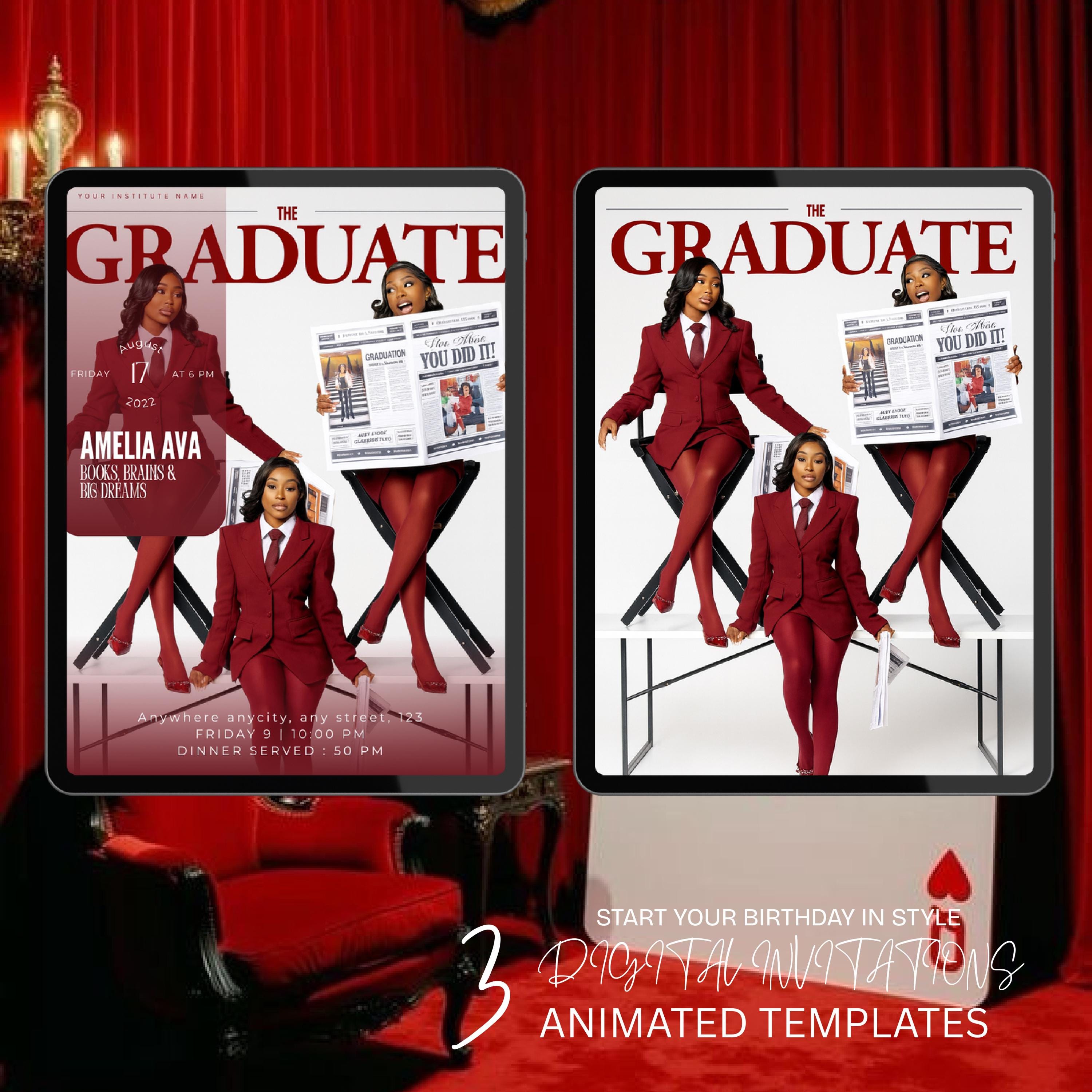 Graduation Magazine Invitation 2025 | Editable Canva Template | Digital ...