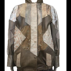 Vtg 80er Jahre Mehrfarbige Bomberjacke L