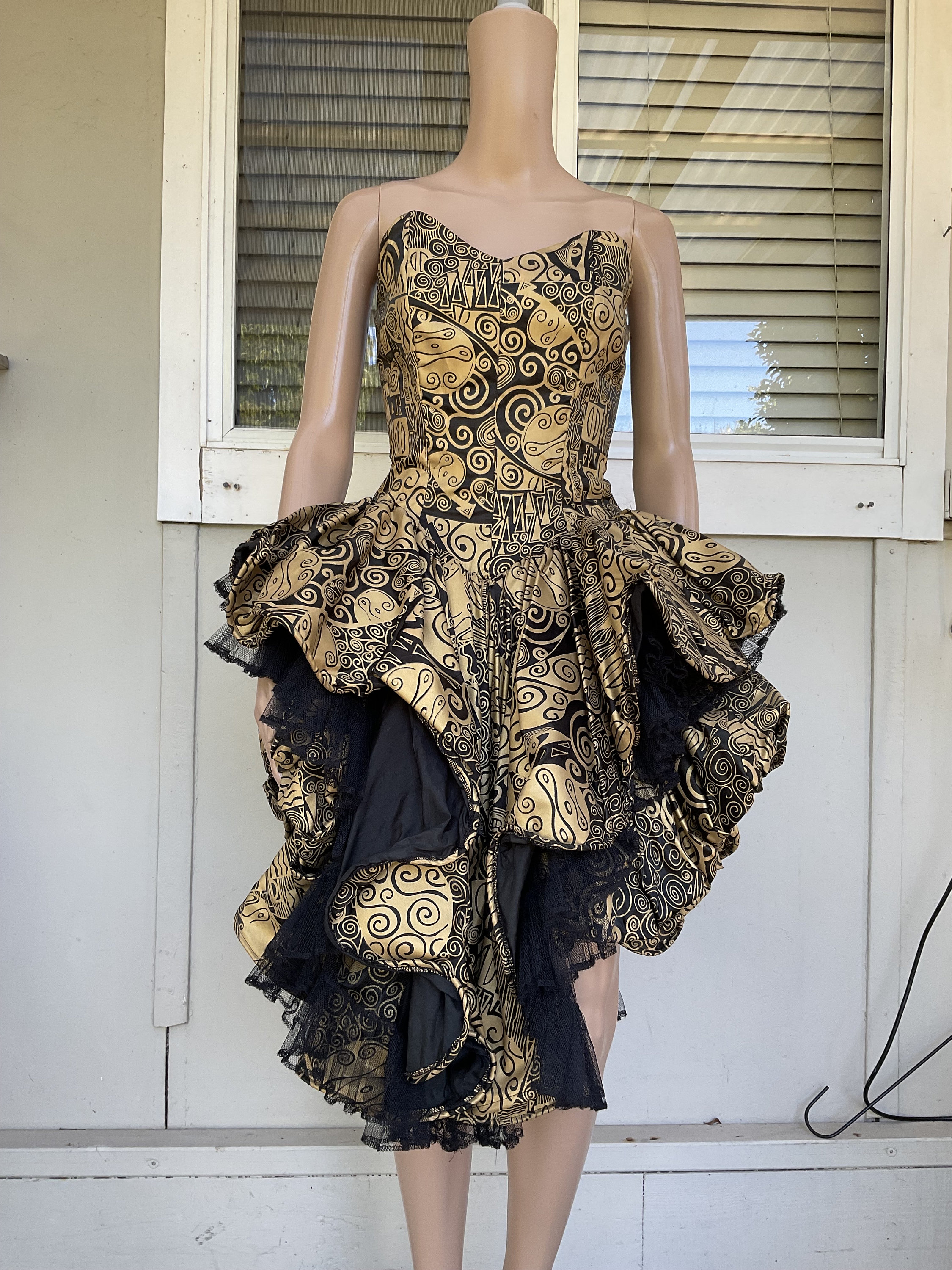 80s Gold Dress - Etsy UK 80s Gold Dress - Etsy UK