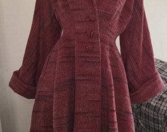 Classic 60s vintage Lilli Ann princess coat rose pink XS