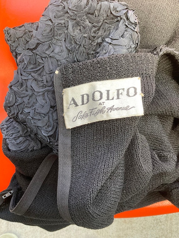 Vtg 80s Black Knit USA Adolpho At Saks Fifth Aven… - image 10