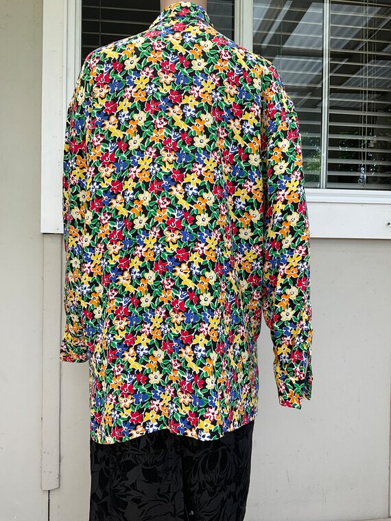 Vtg 80s Balla Valentina 100% Silk Multicoloured F… - image 7