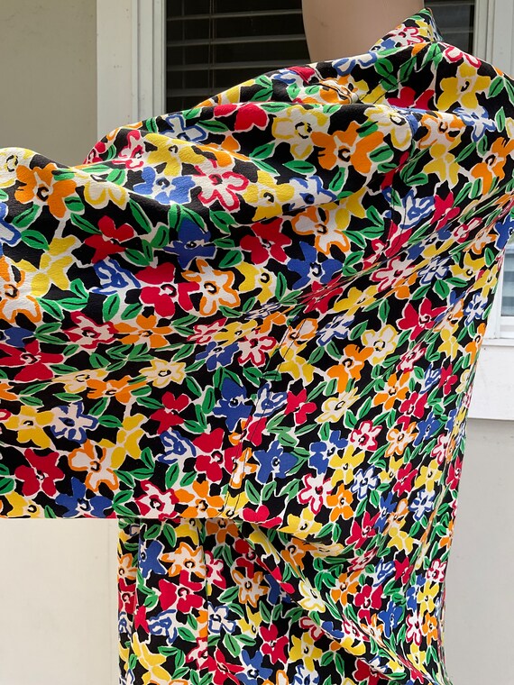 Vtg 80s Balla Valentina 100% Silk Multicoloured F… - image 5