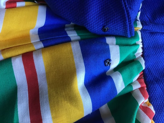 Vtg 80s Victor Costa Vibrant Diagonal Stripe Cott… - image 8