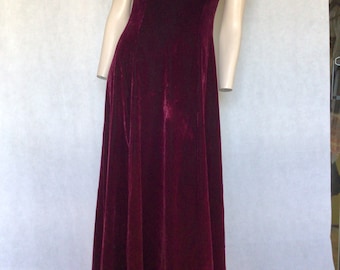 Vtg 80s Scott McClintock maroon Burgundy rich velvet formal dress 10