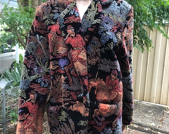 Vtg RARE USA Donnybrook faux fur multicoloured snuggle jacket