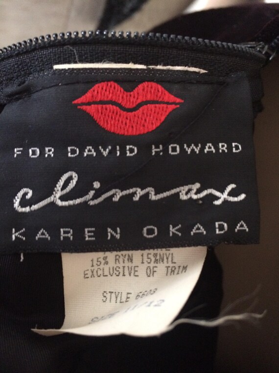 For David Howard CLIMAX Karen Okada black velvet … - image 5