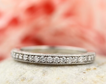 Antique Style Hand Engraved Wedding Band   14K White/Yellow/Rose  Gold Wedding Band Ring Anniversary Ring  Gem1327