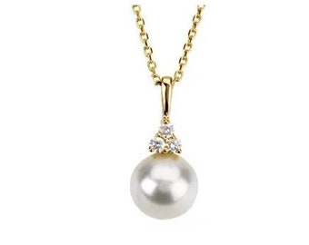 14K Yellow / White Gold  Freshwater Cultured Pearl & .06 CTW Diamond 18" Necklace