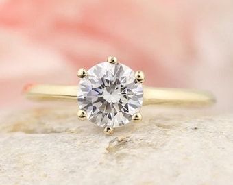 IGI Certified Lab Grown Diamond  Solitaire Engagement Ring Or Bridal Wedding Ring in 14K Solid Gold  /  GEM1434