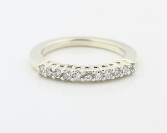 14k White Gold Natural Diamond Wedding Band Ring- Special Offer(Promotion)