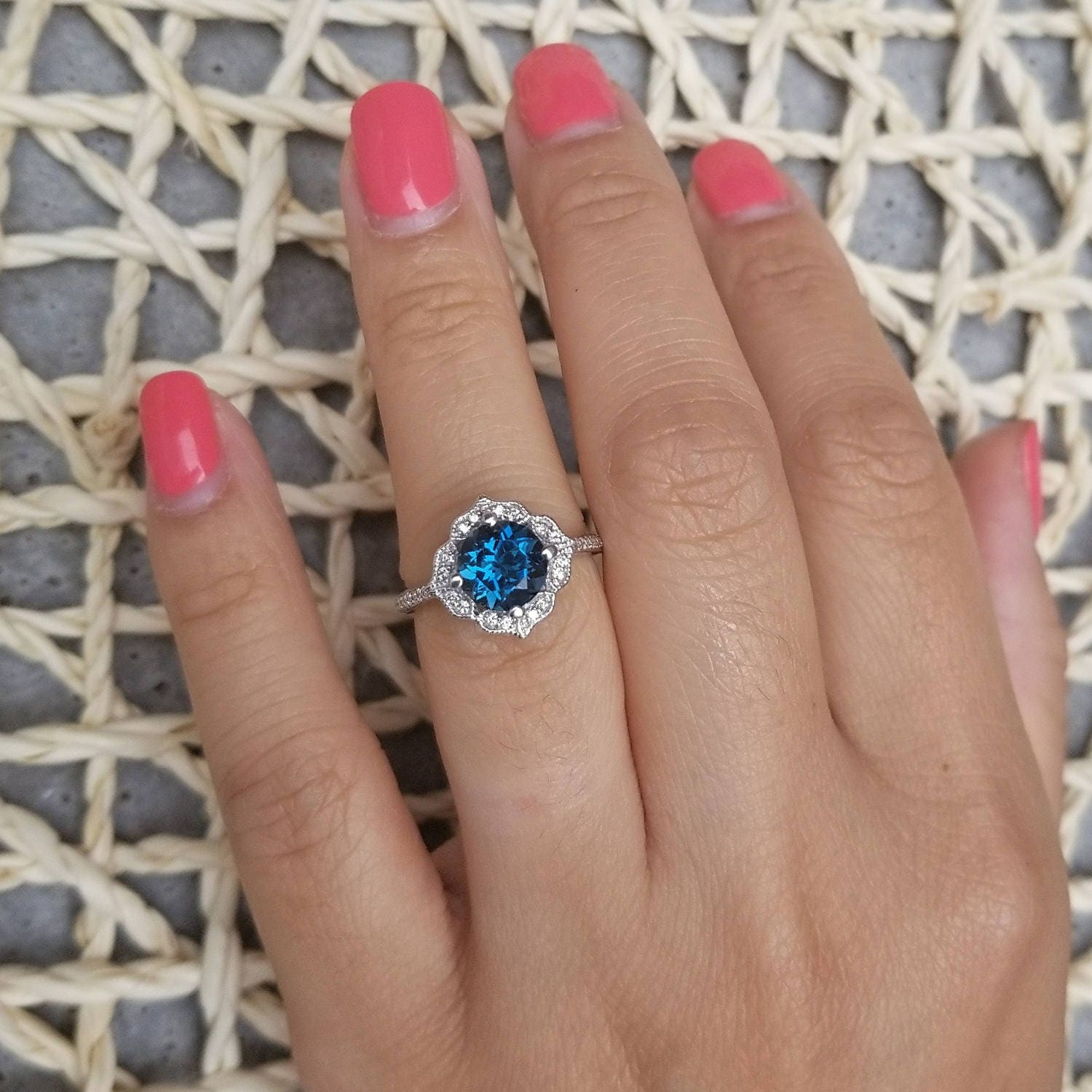 London blue topaz engagement ring outlet