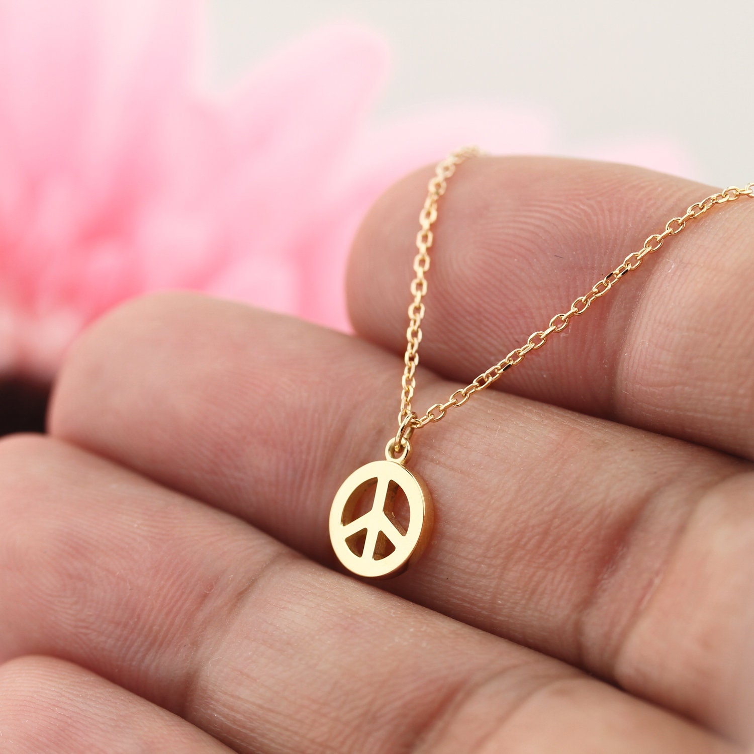 Gold peace deals pendant