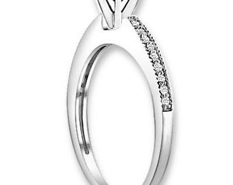 Natural  AAA 1.25 ct  Black & White  Diamond  Engagement Ring In 14K White / Yellow / Rose Gold ENS4135