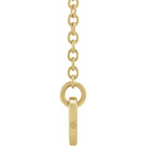 14K Yellow Gold Zodiac 18 Necklace 1mm Cable Chain image 4