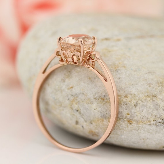 Etsy morganite deals rose gold ring
