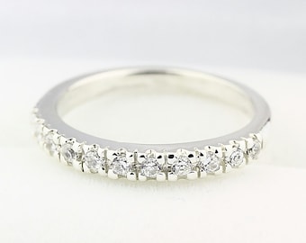 14k White Gold  Natural Diamond Wedding Band Ring----Special Offer