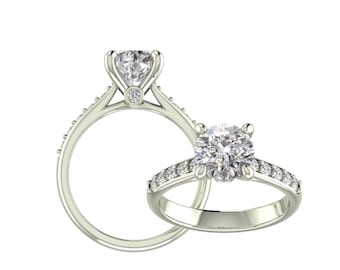 IGI Certified Lab Grown Diamond  Solitaire Engagement Ring Or Bridal Wedding Ring in 14K Solid Gold