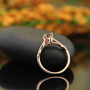 Natural morganite Infinity Style Solitaire Engagement Ring in 14K Rose Gold image 5