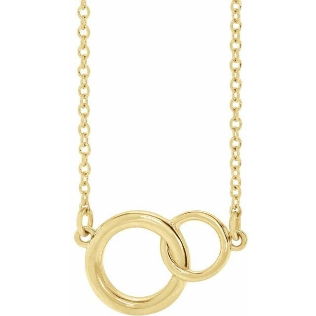 14k Gold 20x14 Interlocking Circle 16-18 14k Gold 20x14 Interlocking Circle 16-18